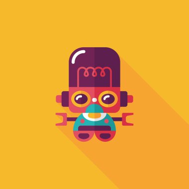 Robot kavramı uzun gölge, eps10 düz simgesiyle