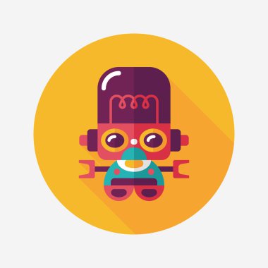 Robot kavramı uzun gölge, eps10 düz simgesiyle