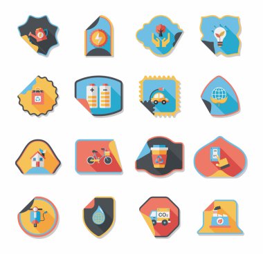 Çevre koruma kavramı düz etiket arka plan, eps10