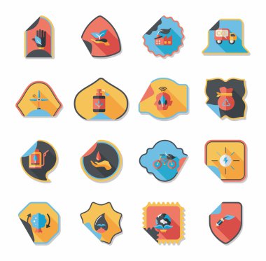 Çevre koruma kavramı düz etiket arka plan, eps10