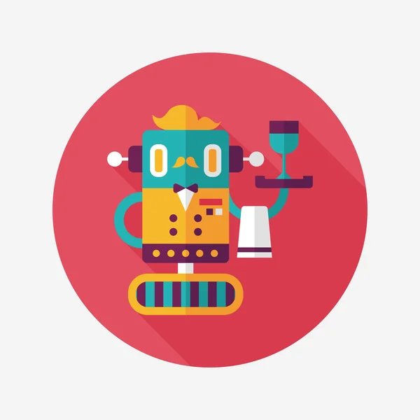 Robot concept platte pictogram met lange schaduw, eps10 — Stockvector