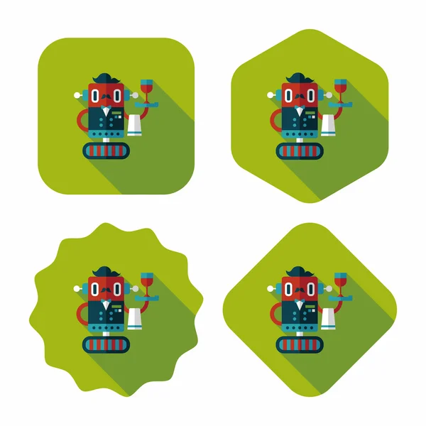 Robot concept platte pictogram met lange schaduw, eps10 — Stockvector