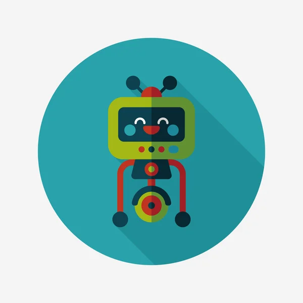 Concepto de robot icono plano con sombra larga, eps10 — Vector de stock