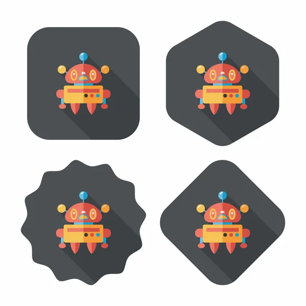 Concepto de robot icono plano con sombra larga, eps10 — Vector de stock