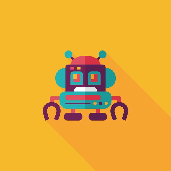 Concepto de robot icono plano con sombra larga, eps10 — Vector de stock