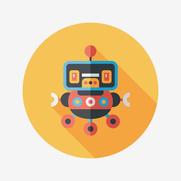 Concepto de robot icono plano con sombra larga, eps10 — Vector de stock