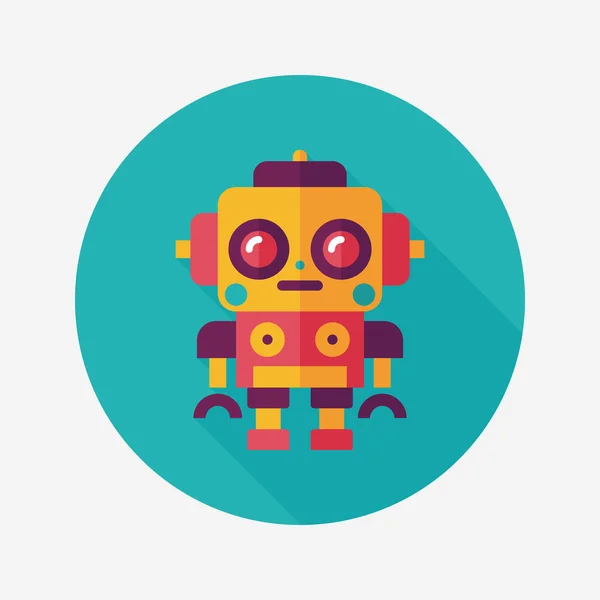 Concepto de robot icono plano con sombra larga, eps10 — Vector de stock