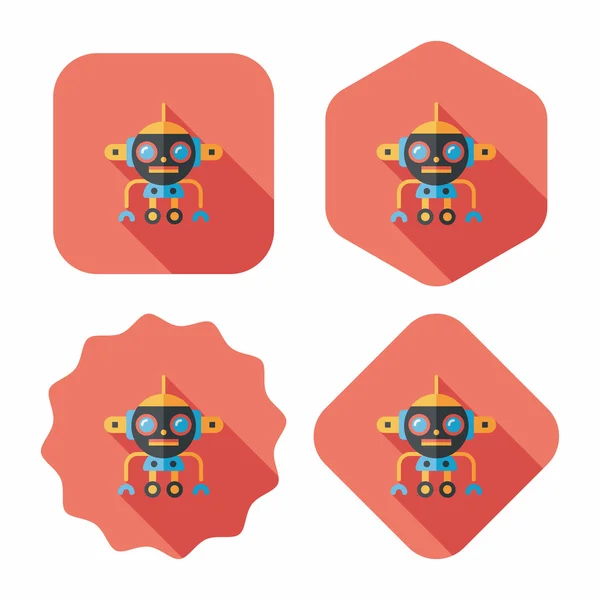 Concepto de robot icono plano con sombra larga, eps10 — Vector de stock