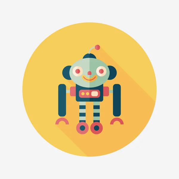 Robot concept platte pictogram met lange schaduw, eps10 — Stockvector