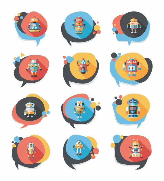 Robot concept flat speech bubble background,eps10 — Stock Vector