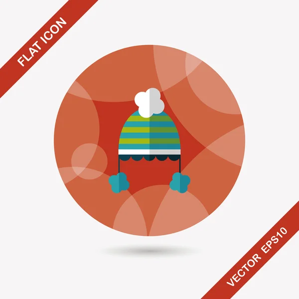 Baby hat flat icon with long shadow, eps10 — стоковый вектор