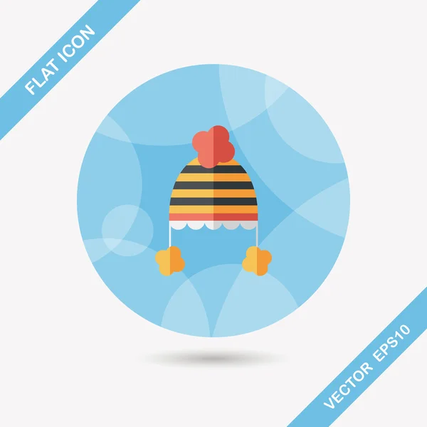 Baby hat flat icon with long shadow, eps10 — стоковый вектор