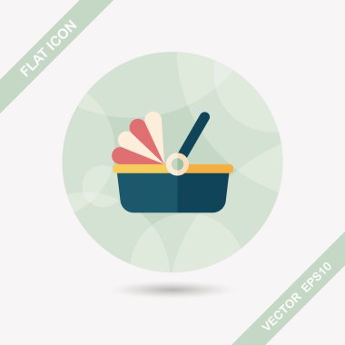 Bebek beşik yatak düz simgesiyle uzun gölge, eps10