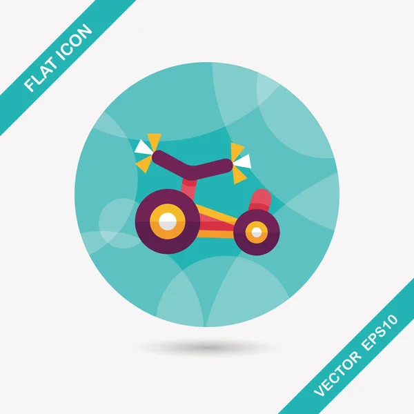 Kids Tricycle flat icon with long shadow, eps10 — стоковый вектор