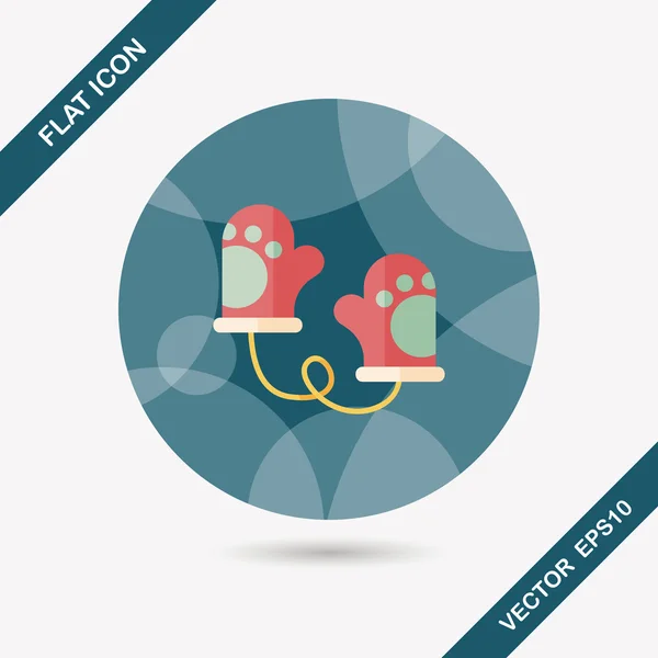Baby Gloves flat icon with long shadow, eps10 — стоковый вектор