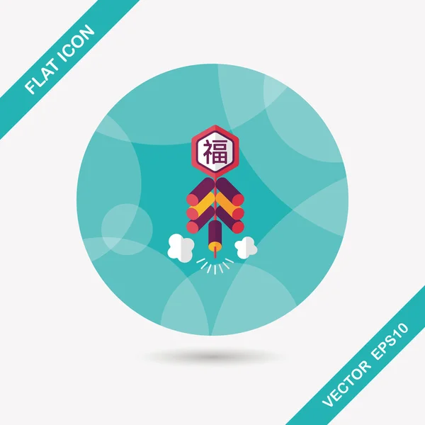 Año Nuevo chino icono plano, eps10, palabra Fu, festival chino cou — Vector de stock