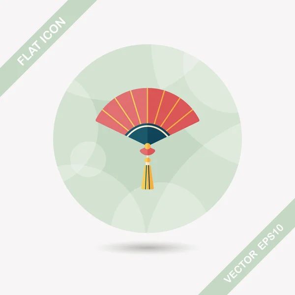 Chinese New Year flat icon with long shadow, eps10, Chinese foldi — стоковый вектор