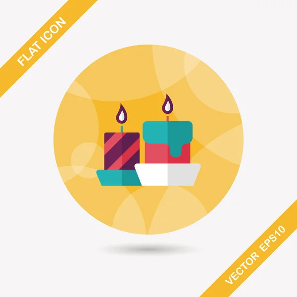 Christmas candle flat icon with long shadow, eps10 — стоковый вектор