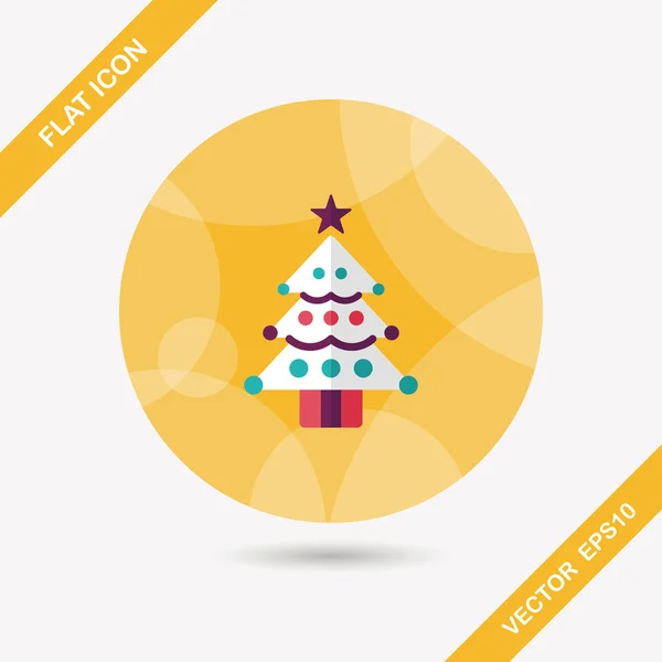 Árbol de Navidad icono plano con sombra larga, eps10 — Archivo Imágenes Vectoriales