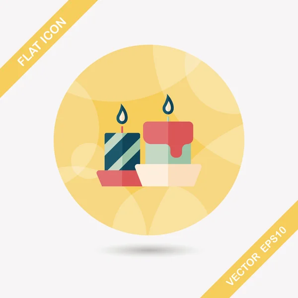 Christmas candle flat icon with long shadow, eps10 — стоковый вектор