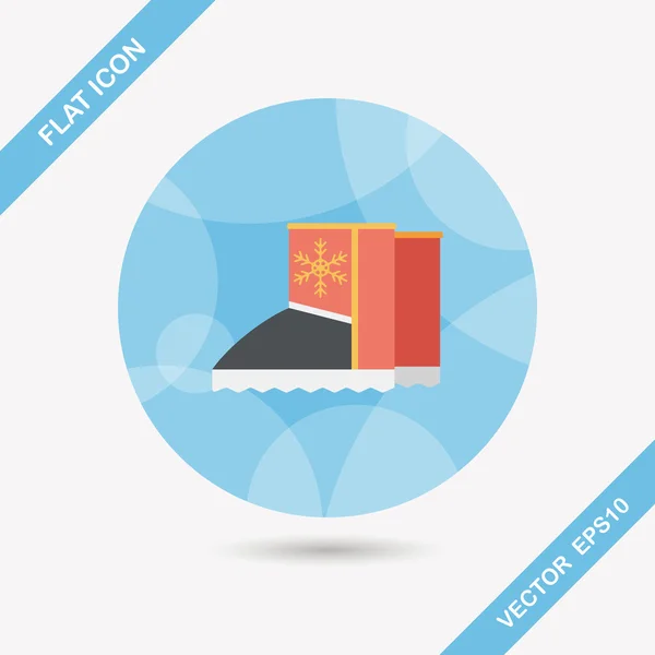 Winter boot flat icon with long shadow, eps10 — стоковый вектор