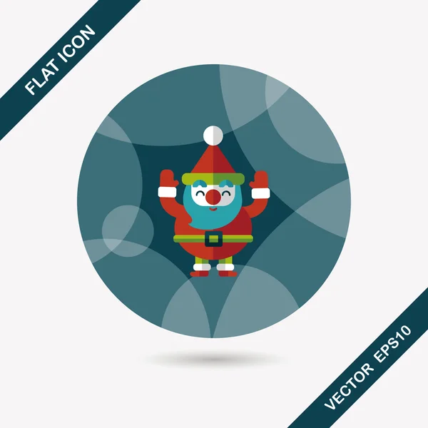 Santa Claus icono plano con sombra larga, eps10 — Vector de stock