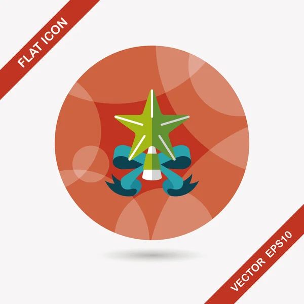 Estrella de Navidad icono plano con sombra larga, eps10 — Vector de stock