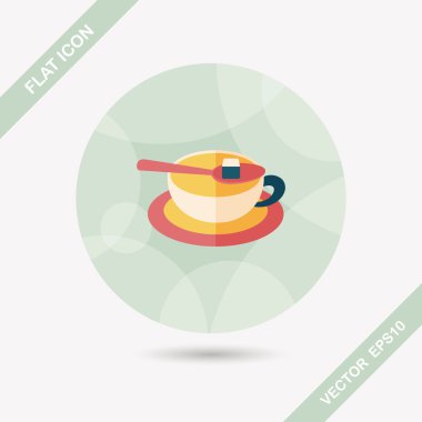 Uzun Gölge, eps10 ile kahve düz simgesi