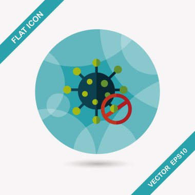 virus flat icon with long shadow clipart