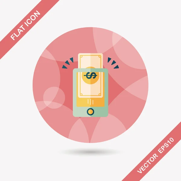 Online shopping flat icon with long shadow, eps10 — стоковый вектор