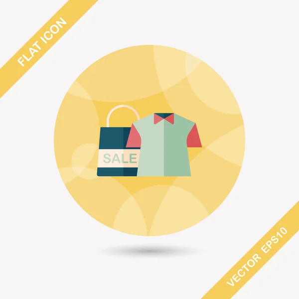 Shopping clothes flat icon with long shadow,eps10 — Stock Vector