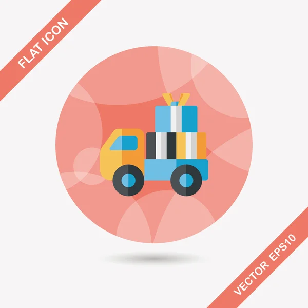 Compras transporte de mercancías icono plano con sombra larga, eps10 — Vector de stock