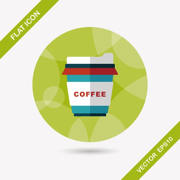 De platte pictogram afhaalmaaltijden koffie met lange schaduw, eps10 — Stockvector