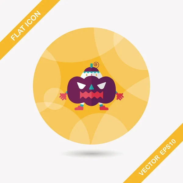 Disfraz de calabaza icono plano con sombra larga, eps10 — Vector de stock