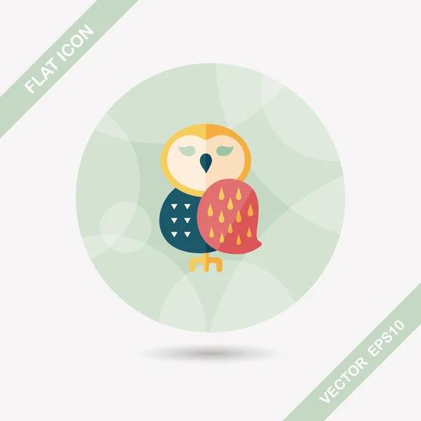 Halloween owl flat icon with long shadow, eps10 — стоковый вектор