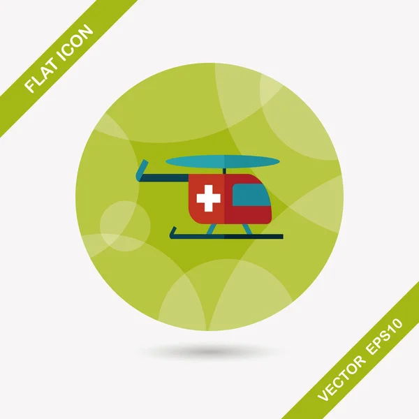 Medizinische Hubschrauber flache Ikone mit langem Schatten — Stockvektor