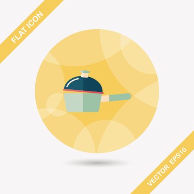 Uzun Gölge, eps10 ile mutfak eşyaları pot düz simgesi