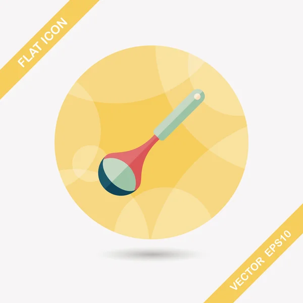 Kitchenware spoon flat icon with long shadow,eps10 — Stock Vector