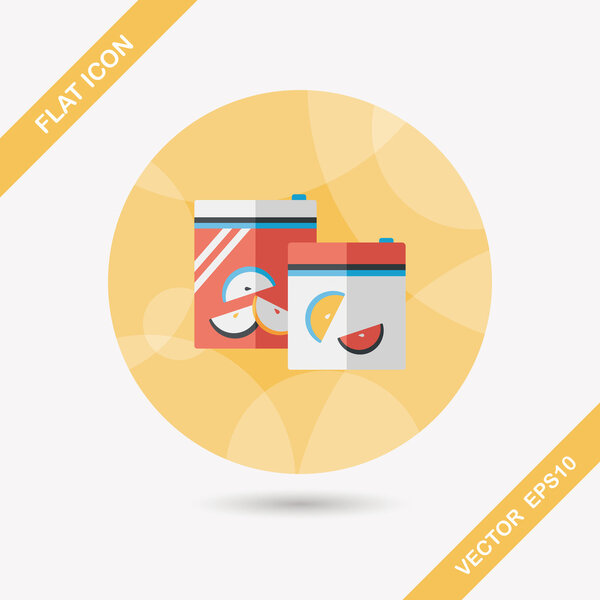 kitchenware zipper bags flat icon with long shadow,eps10