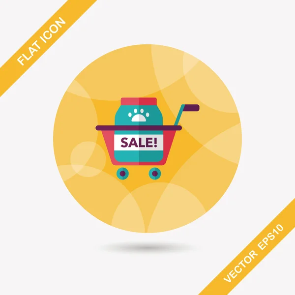 Pet sale shopping flat icon with long shadow, eps10 — стоковый вектор