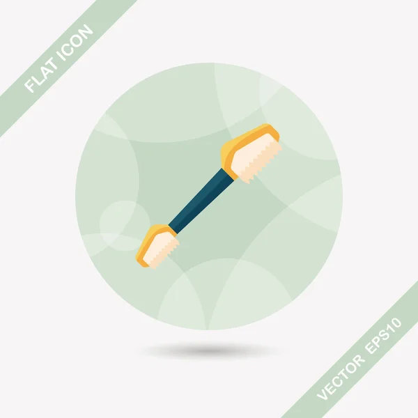 Pet teeth brush flat icon with long shadow, eps10 — стоковый вектор