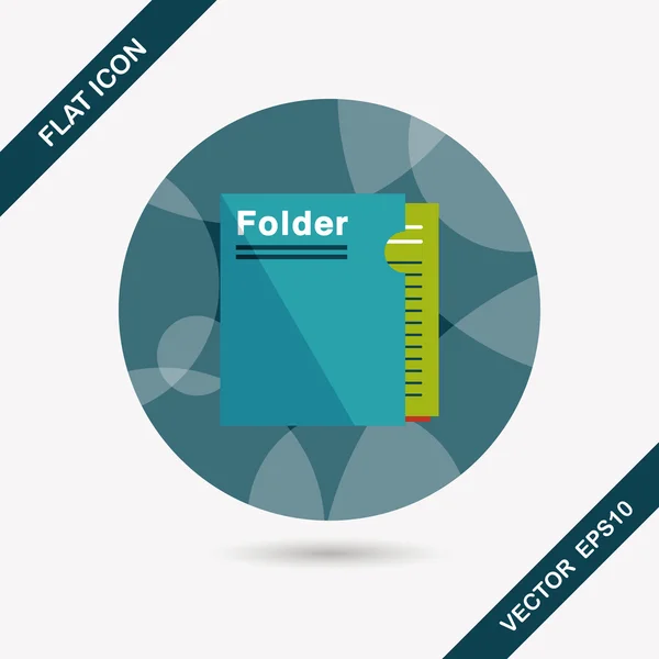 Dossier icône plate avec ombre longue, eps10 — Image vectorielle