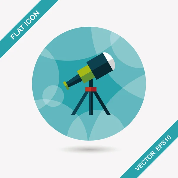 Telescope flat icon with long shadow,eps10 — Stock Vector