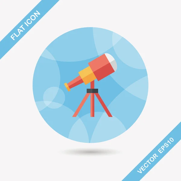 Telescope flat icon with long shadow,eps10 — Stock Vector