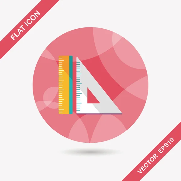 Reuler flat icon with long shadow, eps10 — стоковый вектор