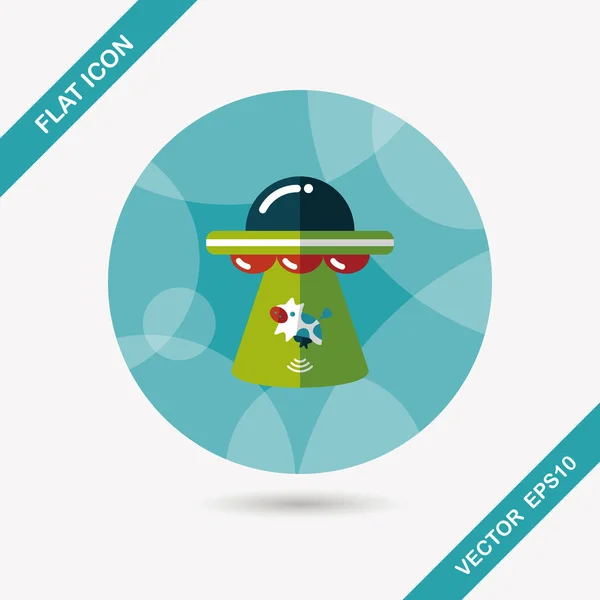 Space ufo flat icon mit langem Schatten, eps10 — Stockvektor