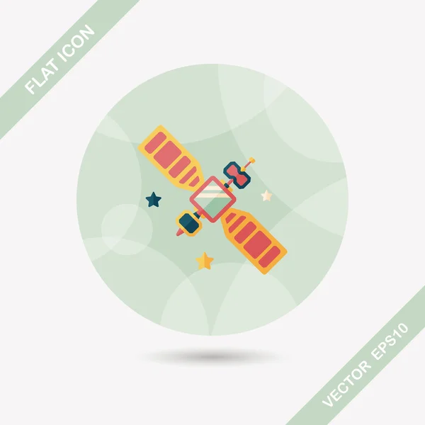Hely műholdas lapos ikon a hosszú árnyék, eps10 — Stock Vector