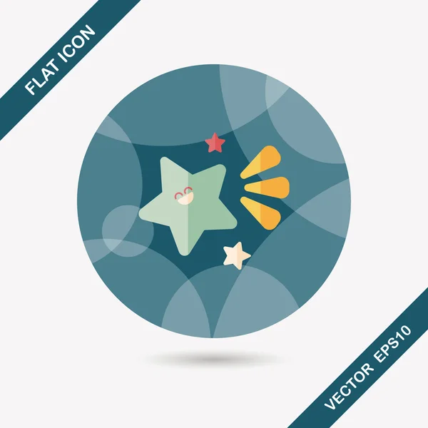 Space star flat icon with long shadow, eps10 — стоковый вектор