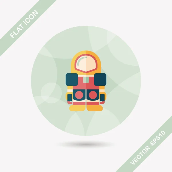 Hely űrhajós lapos ikon a hosszú árnyék, eps10 — Stock Vector