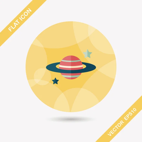Space planet flat icon with long shadow,eps10 — Stock Vector